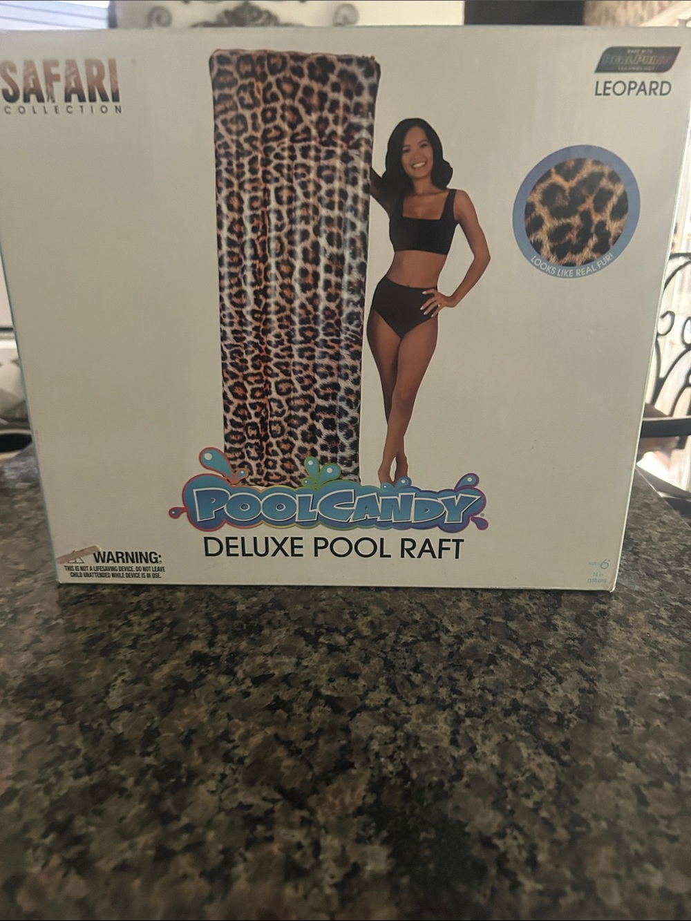 PoolCandy Safari Leopard Deluxe Pool Raft - Leopard Print